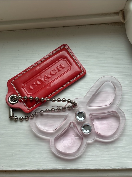 Coach Handbags - COACH Pink Butterfly & Leather Charm Keychain’s